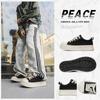 AFANTING Big Head Shoes Black and White Classic Canvas Shoes Platform Heightening Casual Shoes Ugly Cute Shoes X