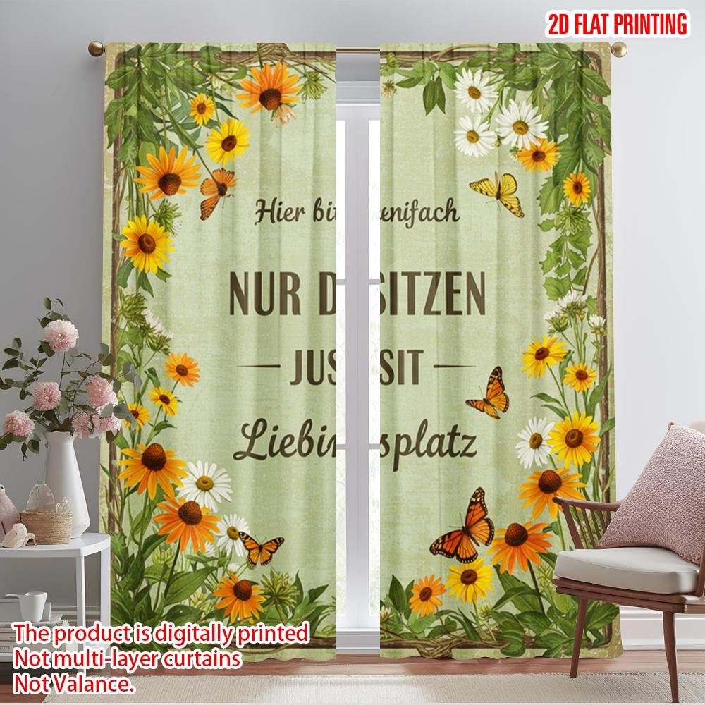 

2pcs 2D flat printing Window Curtains Sit Back Relax Favorite Spot Polyester Without Electricity All Season Party & Holiday 52.50×116.00 CM 2pcs