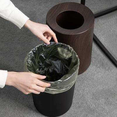 Versteckter Mülleimer ohne Deckel, kegelförmiger Papierkorb, nordischer Stil, für Schlafzimmer, Toilette, Badezimmer, Holzmaserung, Müllaufbewahrungsbox, Haushaltswaren