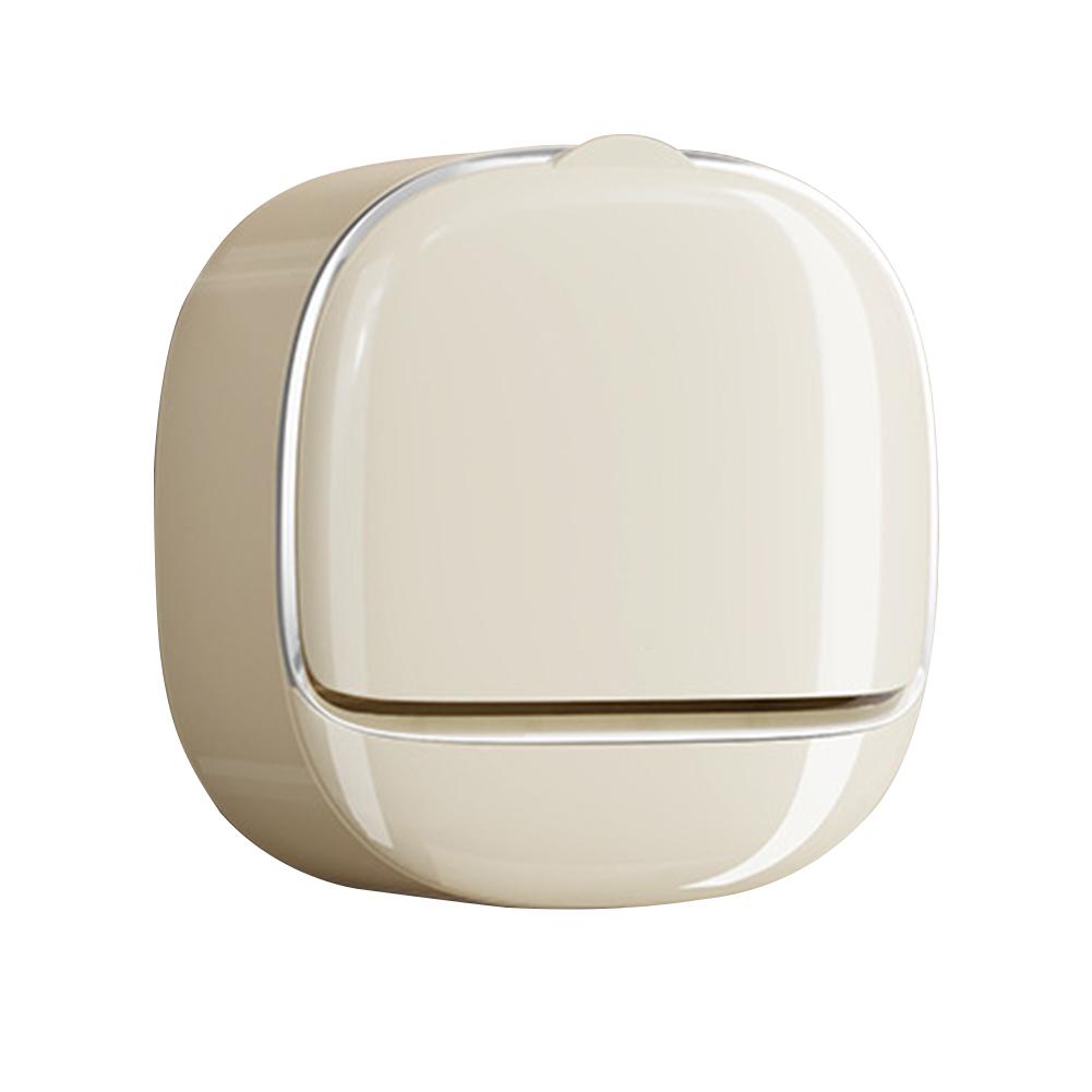 

Waterproof Soap Dish With Drainage Box Soap Dish Wall Mounted Self-Adhesive Clamshell Storage Box No-Drilling cream white#0