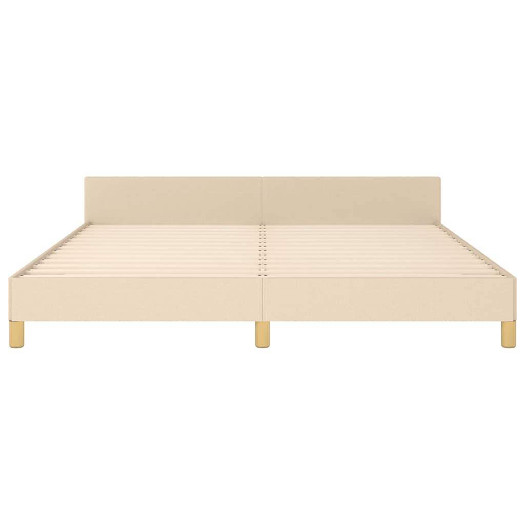 Vidaxl Bed Frame Without Mattress, Cream, 160X200 Cm, Upholstered