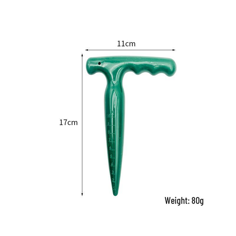 Garden Seedling Hole Puncher with Long Handle - Plastic Planter Tool for Planting and Digging