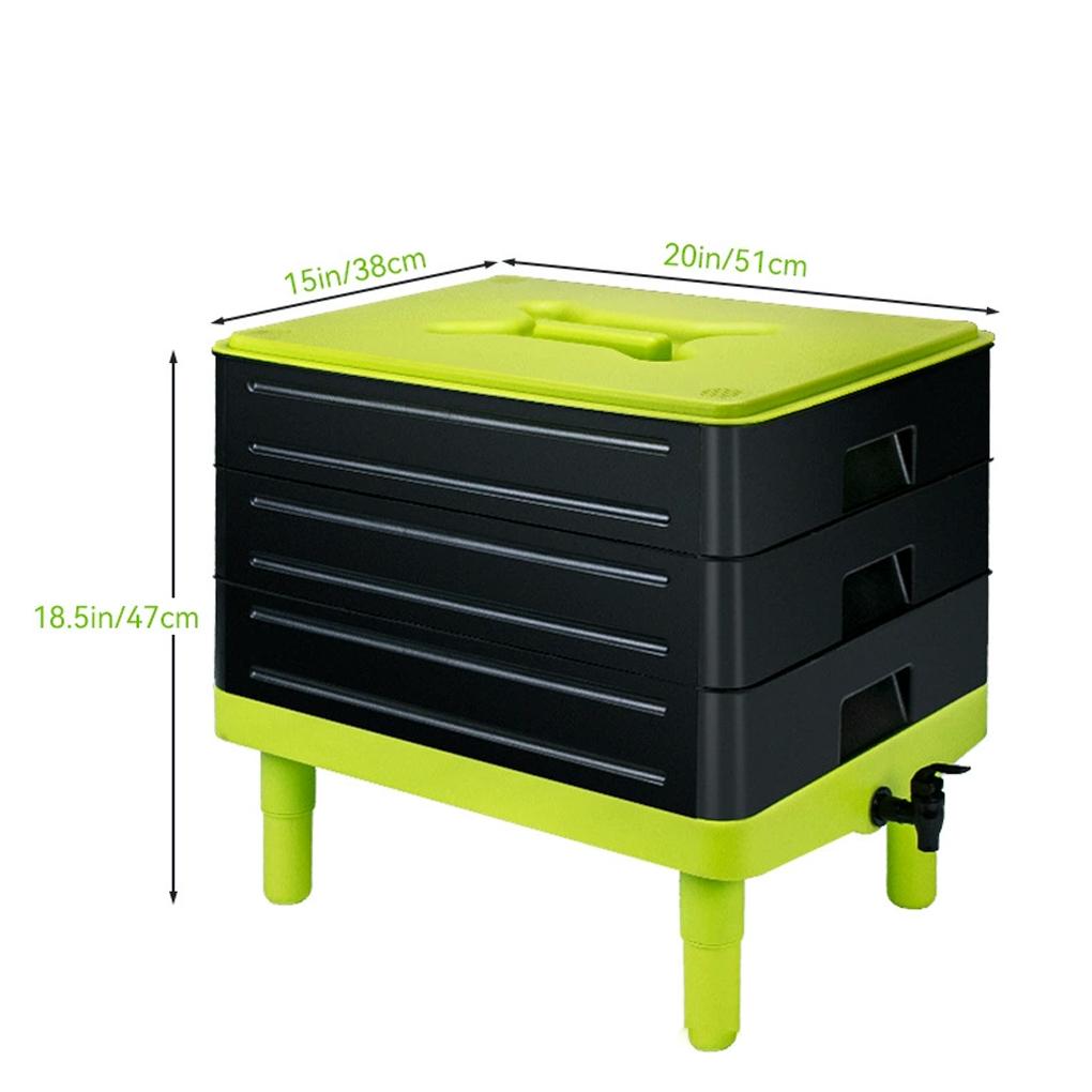 3-Tier Worm Composting Box, Composting Garden Kitchen Durable, Easy Clean. And Outdoor Worm Composting, Starter Kit