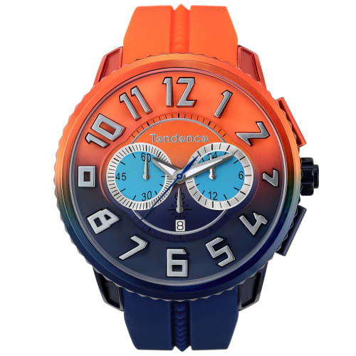 Tendence Gulliver De Color 51mm Men's Watch TY146104, Dark Blue/Orange Dial, Aluminum, Mineral Glass, Quartz Movement