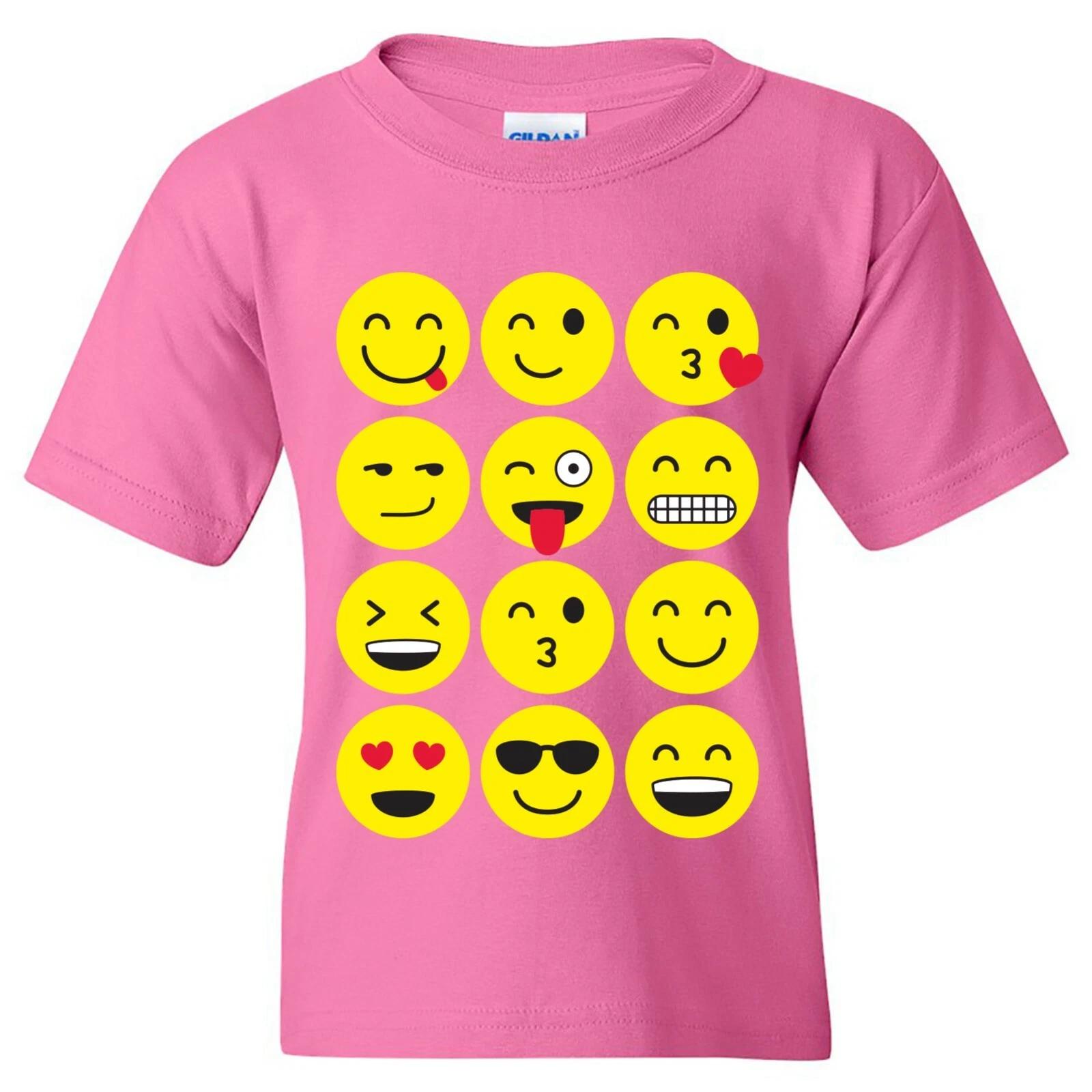 Emoji Faces - Funny Technology Joke Youth Short Sleeve T-Shirt XL