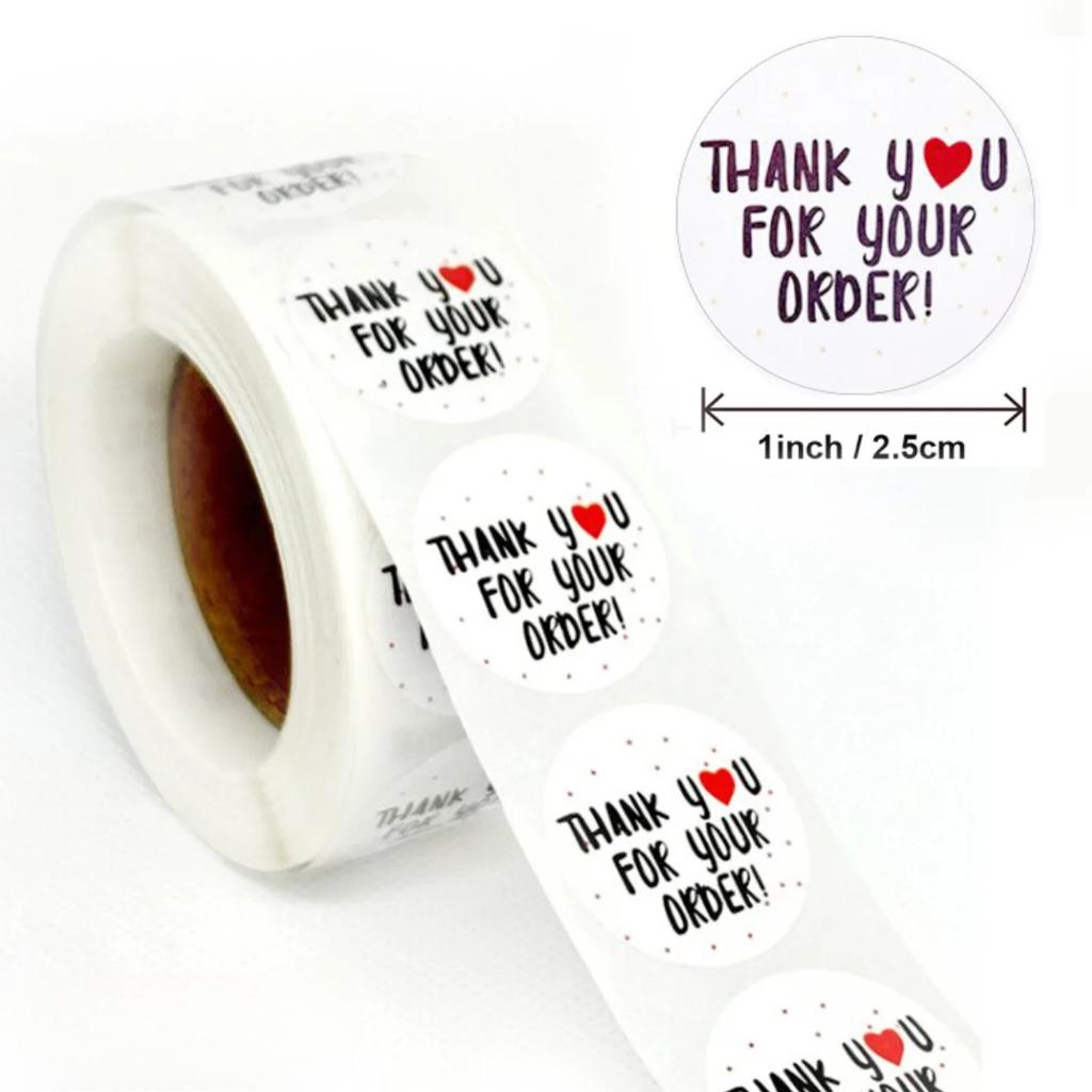 1roll 500pcs Thank You For Your Oder Sticker DIY Small Business Online Store Shop Packing Shipping Accessories