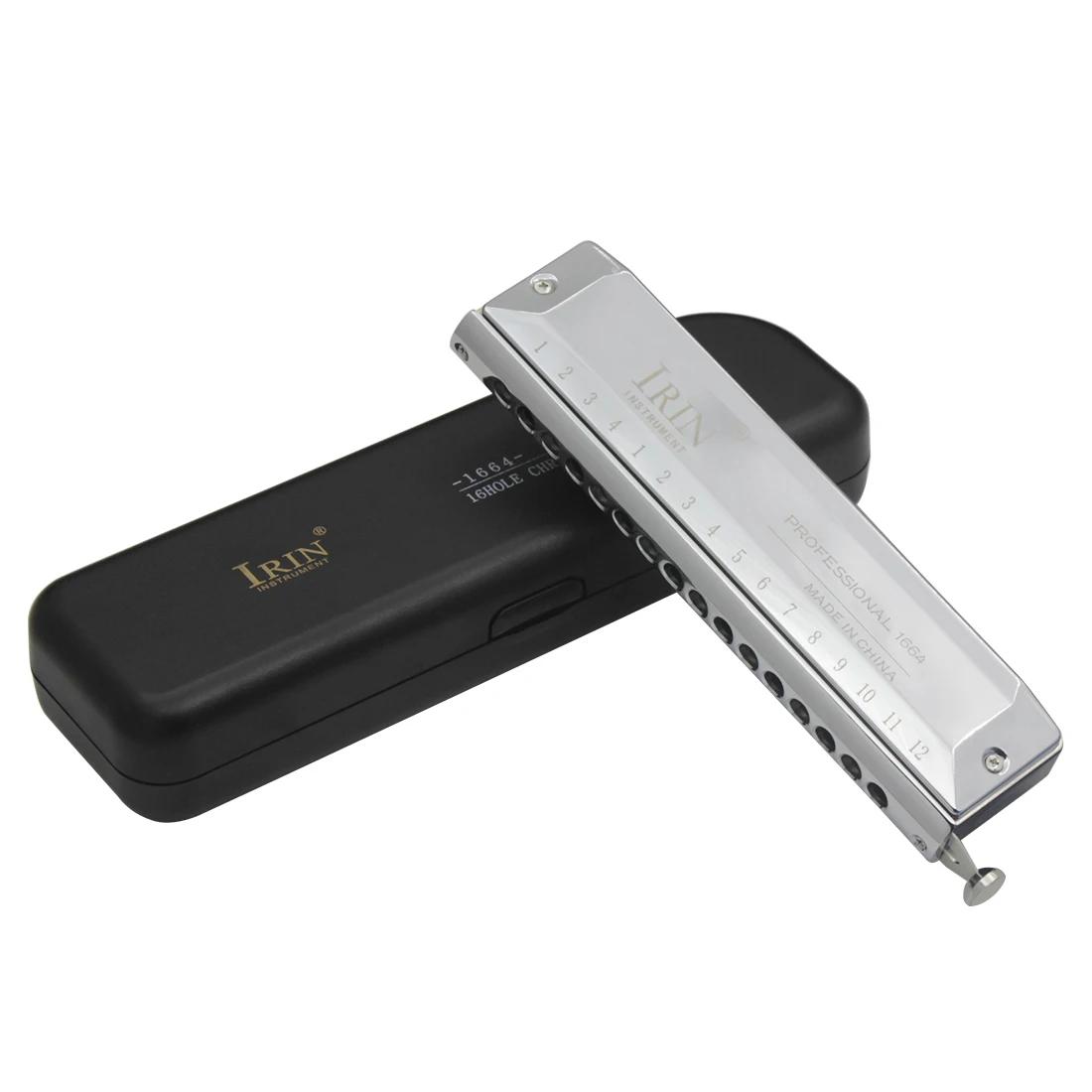 

IRIN 1664 16 Hole Chromatic Harmonica 64 Tones Harmonica Silver Mouth Organ Suitable For Music Enthusiasts Woodwind Instrument срібний