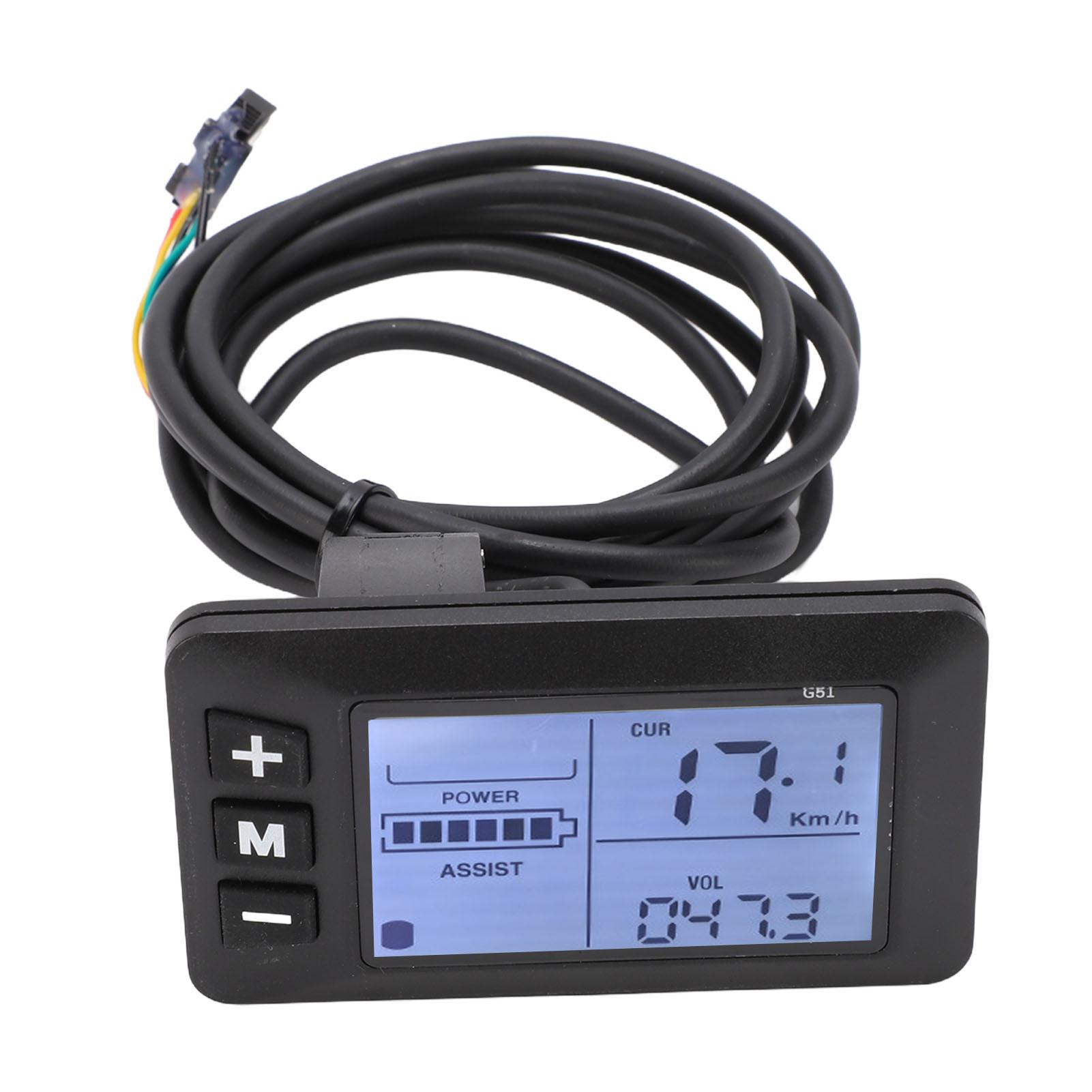 Tomtop Jms Electric Bike Lcd Panel G51 Speed Battery Level Display With Water Proof Sm Connector 5Y+2Y For Scooter Riding