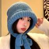 Balaclava Hat Women's Winter Versatile Cold-proof Ear Protection Wool Hat Thickened Warm Knitting