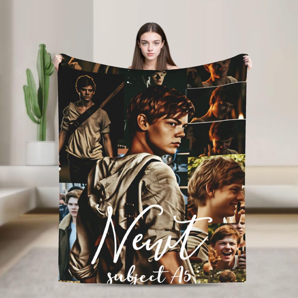 Newt X Thomas Flannel Blanket The Maze Runner  Movie Warm Soft Throw Blanket for Bedroom Picnic Fashion Bedspread Sofa Bed Cover