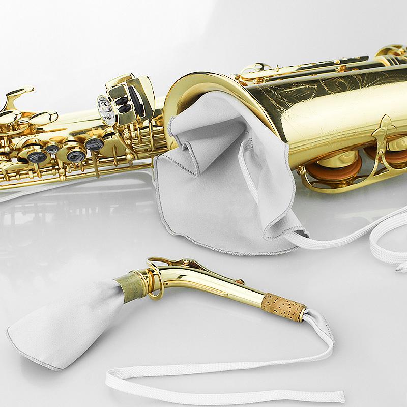 Alto and Tenor Saxophone Cleaning Cloth Set for Inner Chamber Maintenance and Absorbent Cloth Set