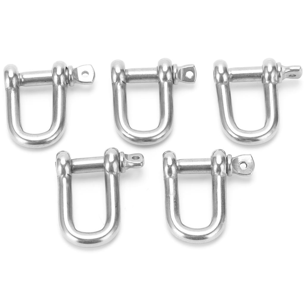 5 ks M6 Rovný D-strmeň Krátky 304 Nerezová oceľ Zlomový D-strmeň Háčiky na laná Loď