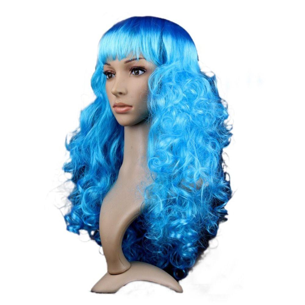 Dress Up Carnival Long Wig Funny Lady Colored Wig Cosplay Party Curly Hair Birthday Party