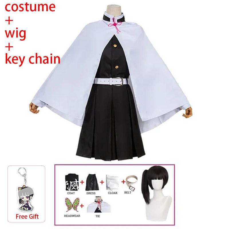 Anime Kanao Tsuyuri Kanawo Cosplay Costume Tsuyuri Kanao Dress Clothing Kimono Wig Butterfly Headdress Halloween Adult