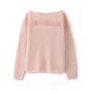 2026 Autumn/Winter Pure Wool One-Shoulder Knit Sweater with 3D Embroidery