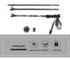 Ultralight Carbon Fiber Three-Section Trekking Poles with External Lock for Hiking and Walking