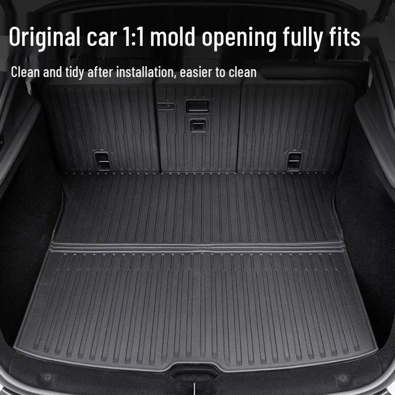 25 Tesla Trunk Integrated Mat for Model Y/3: New Version Rear Trunk Mat & Backrest Pad