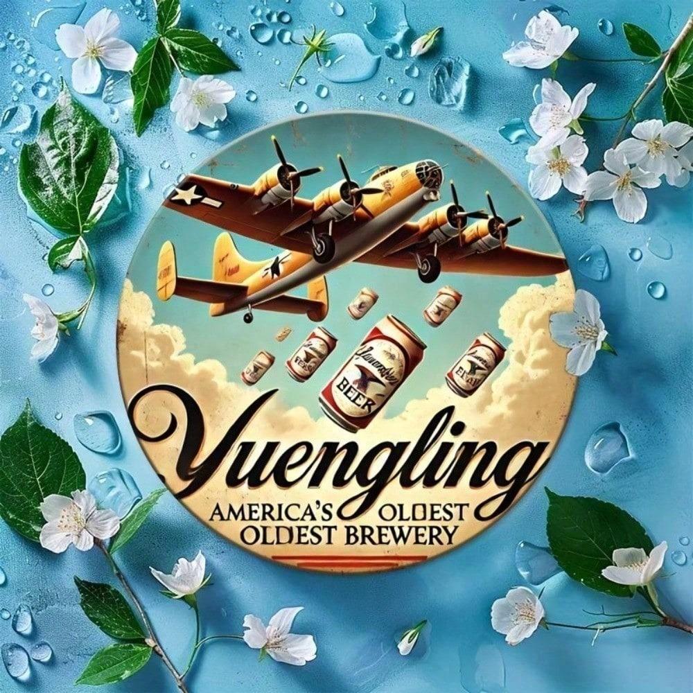 Yuengling Beer 8x12 Inch Round Metal Tin Sign Vintage Retro Wall Art Rustic Pub Decor for Man Cave Garage Home Bar
