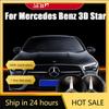DGO2  New For Mercedes Benz Chrome Black 3D Mirror Emblem For Mercedes Benz A B C E S GLA GLB GLC GLE GLS GLK SLK SL ML-Class Front Gr