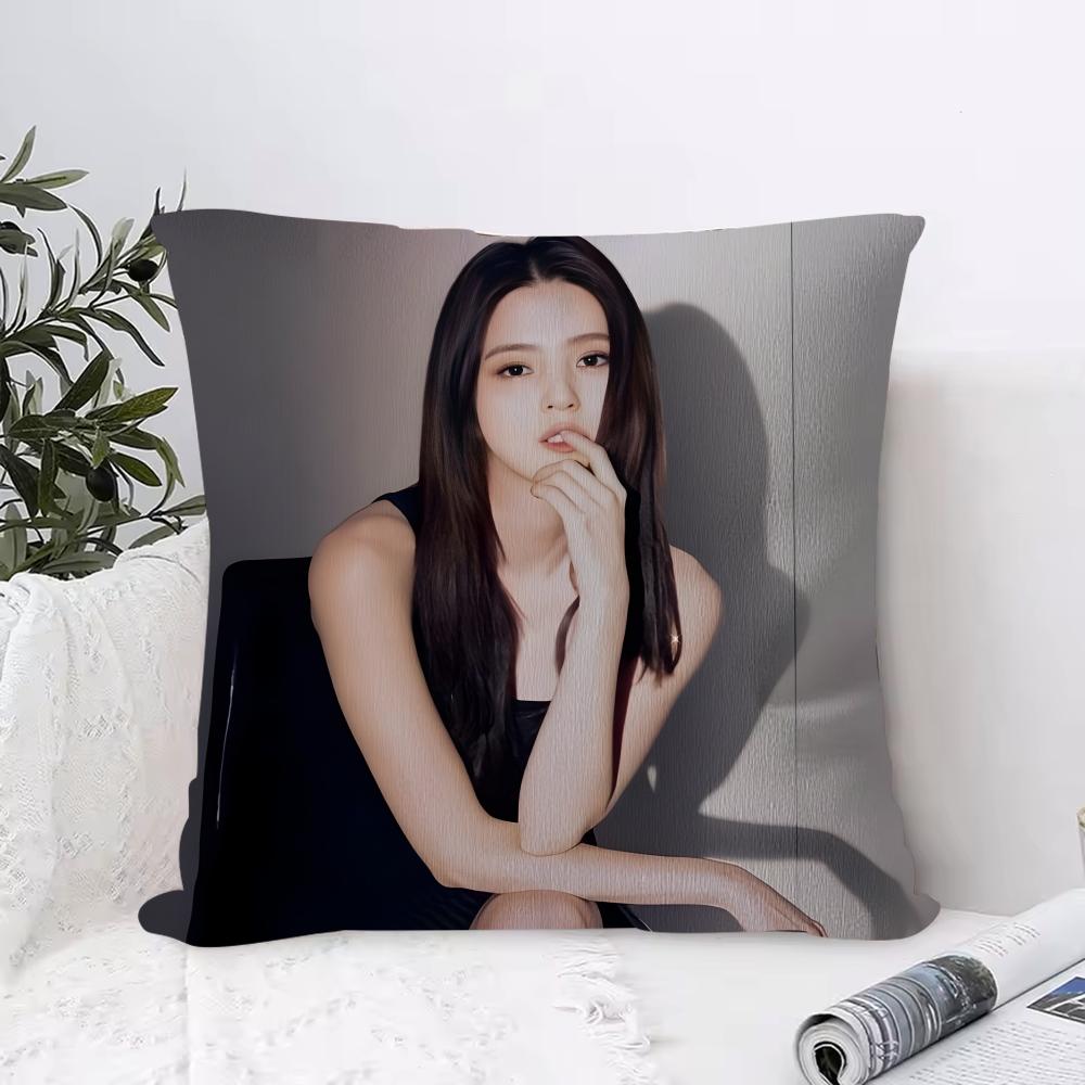 Han Sohee Cushion Cover Anti-dustmite Pillowcase Invisible Zipper Silky Short Plush Sofa Cushion Cover