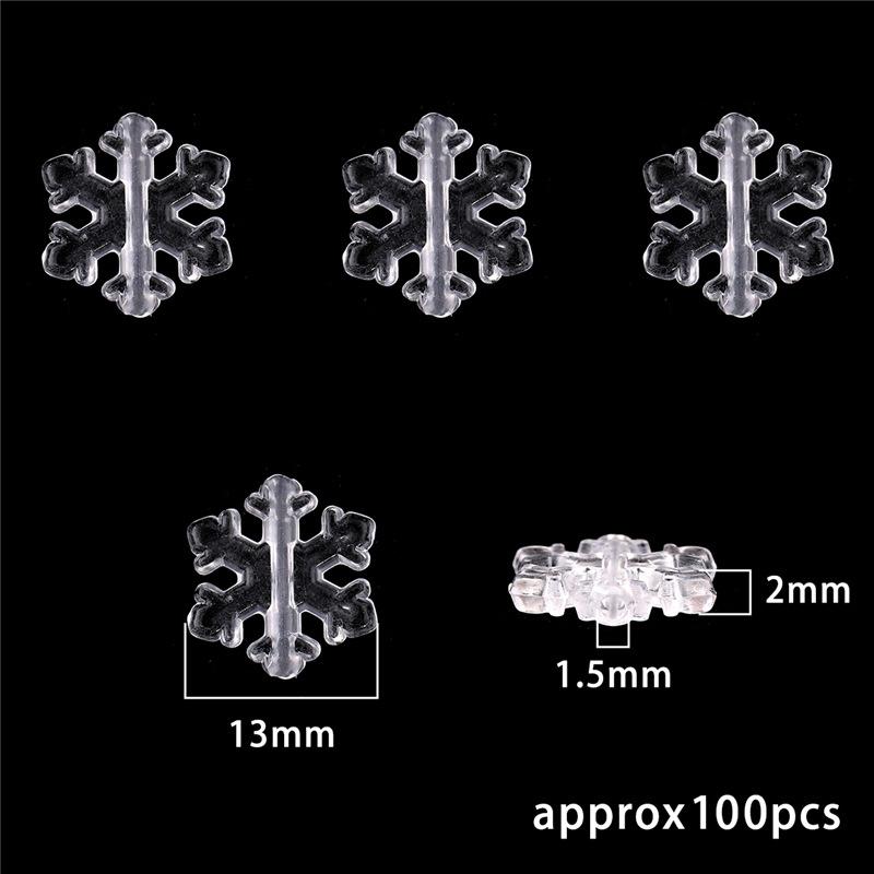

100/200Pcs Clear Acrylic Snowflake Beads Mini Christmas Style Loose Beads Spacers for DIY Necklace Bracelet Jewelry Making