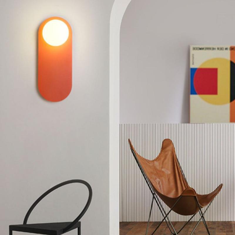 

Светодиодный настенный светильник Nordic Minimalist Glass Orange Wall Sconsons для спальни, гостиной, коридора, украшения, эстетичные светильники Warm white