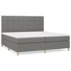 3142362 vidaXL Lit à sommier tapissier avec matelas Gris foncé 200x200cm Tissu