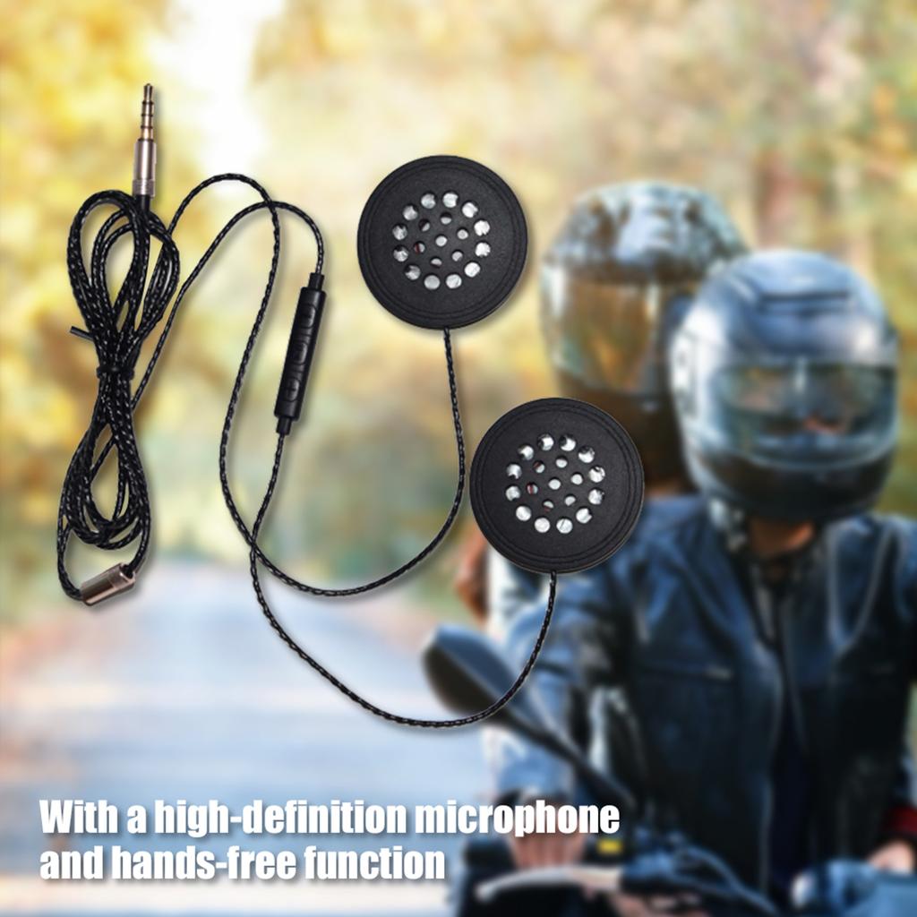 Wired Helmet Headphones Intercom High Fidelity HD Microphone Hands Free