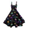 Women's Halloween Print Sexy Off-The-Shoulder Punk Vintage Dress