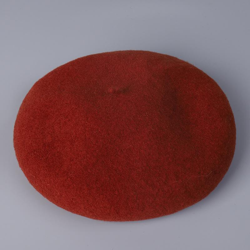 100% Australian Wool Plain Beret Cap French Minimalist British Pumpkin Hat Warm Winter Wool Painter Cap