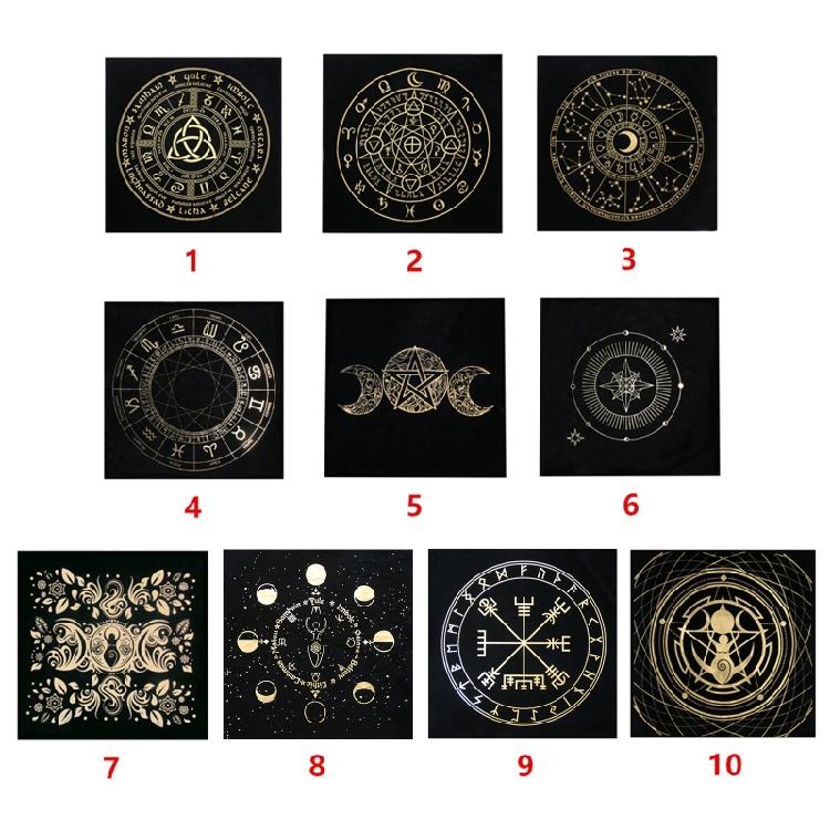 Autel Divination Pendule Nappe Tapis Jeu de Plateau Tissu de Tarot Cartes Oracles