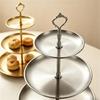 Espositore in Acciaio Inossidabile Vassoio da Portata Multi Livello Torre per Dolci Antiruggine Per Panetterie e Caffetterie