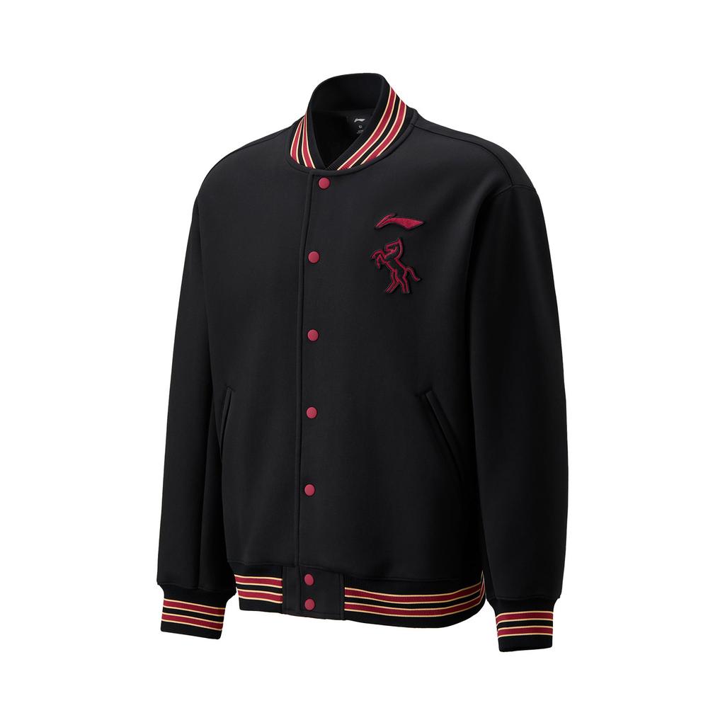 Li Ning Badminton Series Letter Pattern Couple Baseball Jacket Unisex jackets AFDWJ89-1
