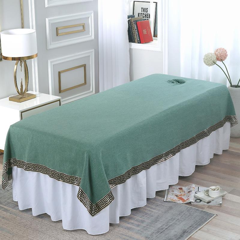 Thickened Cotton Linen Massage Bed Sheet - Solid Color
