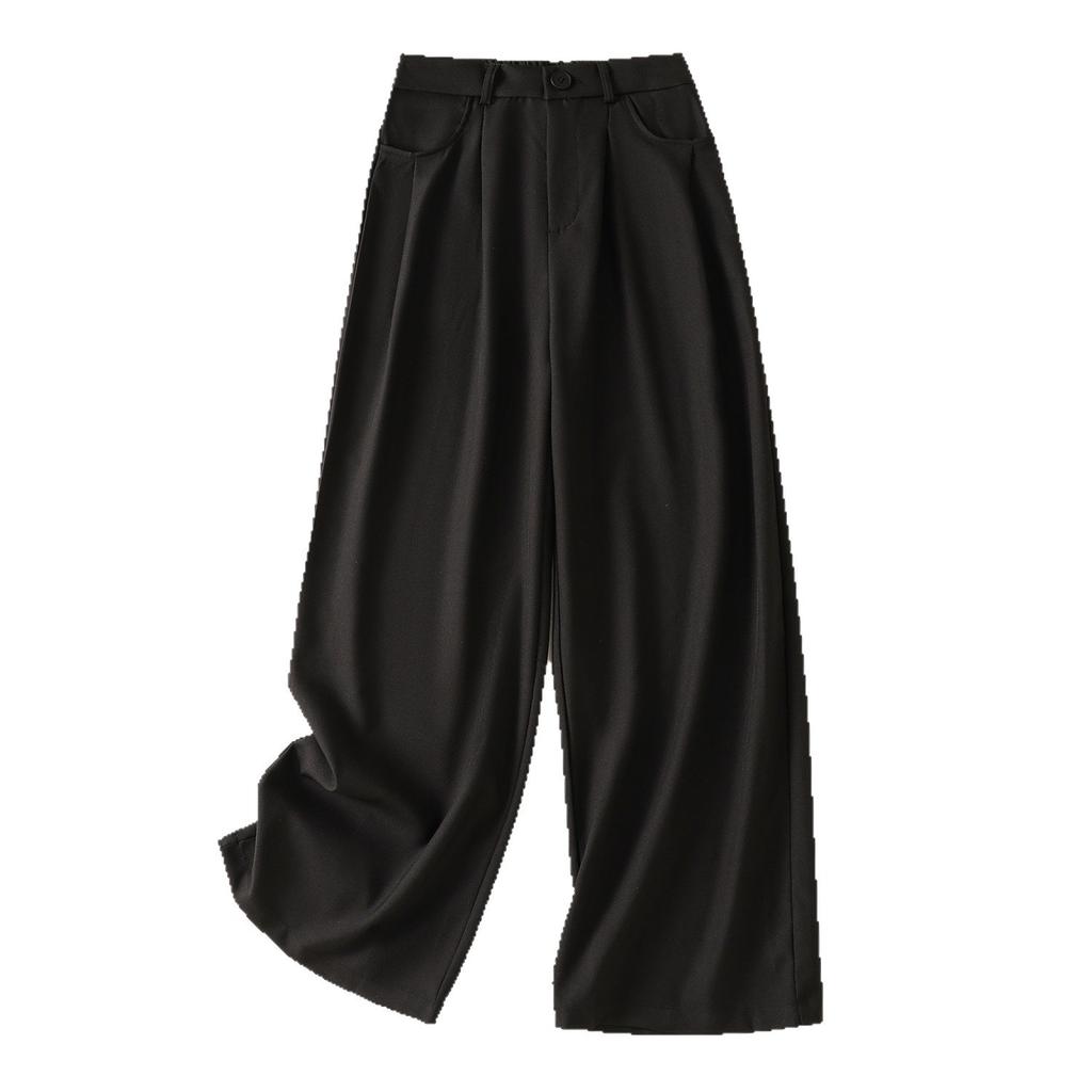 2025 summer new solid color suit wide-leg pants women's loose and thin high waist and thin temperament casual pants