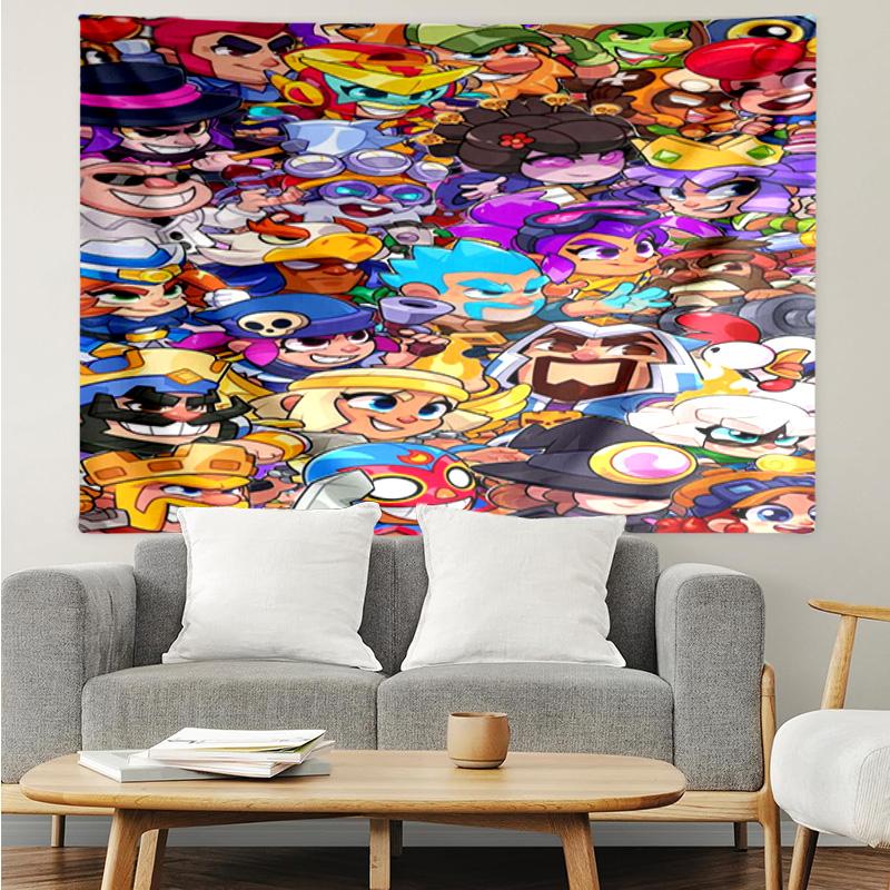 1PC Game Brawl Adventure Heroes K-pop Music Group Tapestry Accessories for Bedroom,Livingroom, Dormitory Room Wall Decor Fan Birthday Gifts