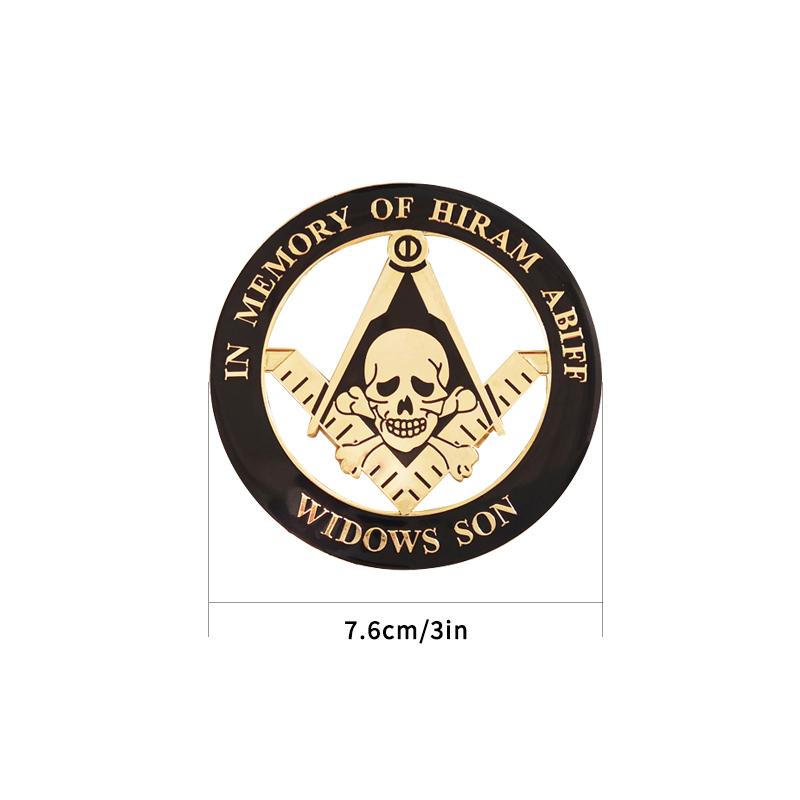 Masonic Car Emblem WIDOWS SON Badge Mason Freemason Size 3 NO.32 Symbol Gift for Freemason Cloth Accessories Decoration One Size