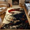 Majestic Eagle with Red Sun Patterned carpet, non slip mat suitable for living room and bedroom sofas