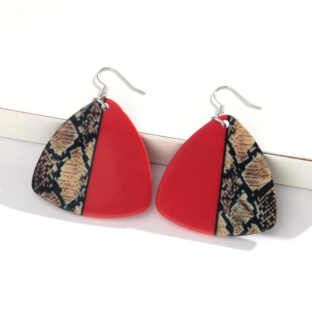 

Vintage Red Leopard Acrylic Geometric Pendant Earrings for Women New Trendy Resin Irregular Dangle Earring Party Jewelry Gift красный
