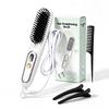 Heated Hair Straightening Brush, Hair Iron with Negative Ions, 13 Temperature Settings, Rapid Heating, Burn Prevention, Suitable for Straightening and