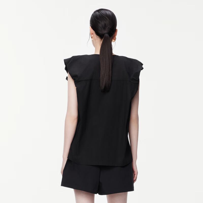 JNBY Women's 2024 Summer Loose Fit Cotton V-Neck Vest