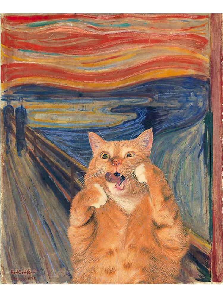 Funny Screaming Cat Dog Posters Canvas Paintings Prints Animal Cats Wall Art Pictures for Living Room Home Decoration Cuadros