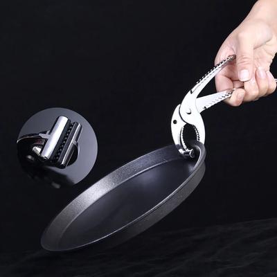 Aluminiumlegierung Topfclip Pfannengreifer Küchenzange Pizzahalter Greifer Backgriff Anti-Rutsch Hitzebeständig Schüsselclip Geschirr Topfhalter