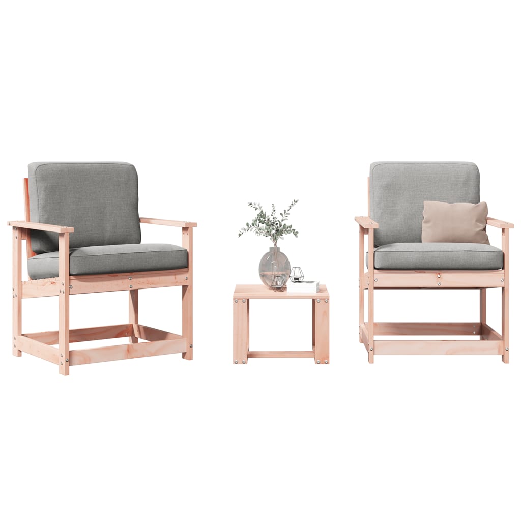 3 Piece Garden Lounge Set Solid Douglas Fir Wood