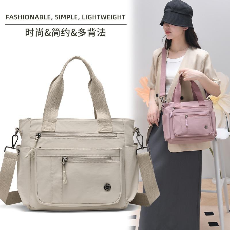 New Fashionable Multi-layer Handbag Women's Large-capacity Lightweight Women's Nylon Shoulder Bag Casual Tote Bag