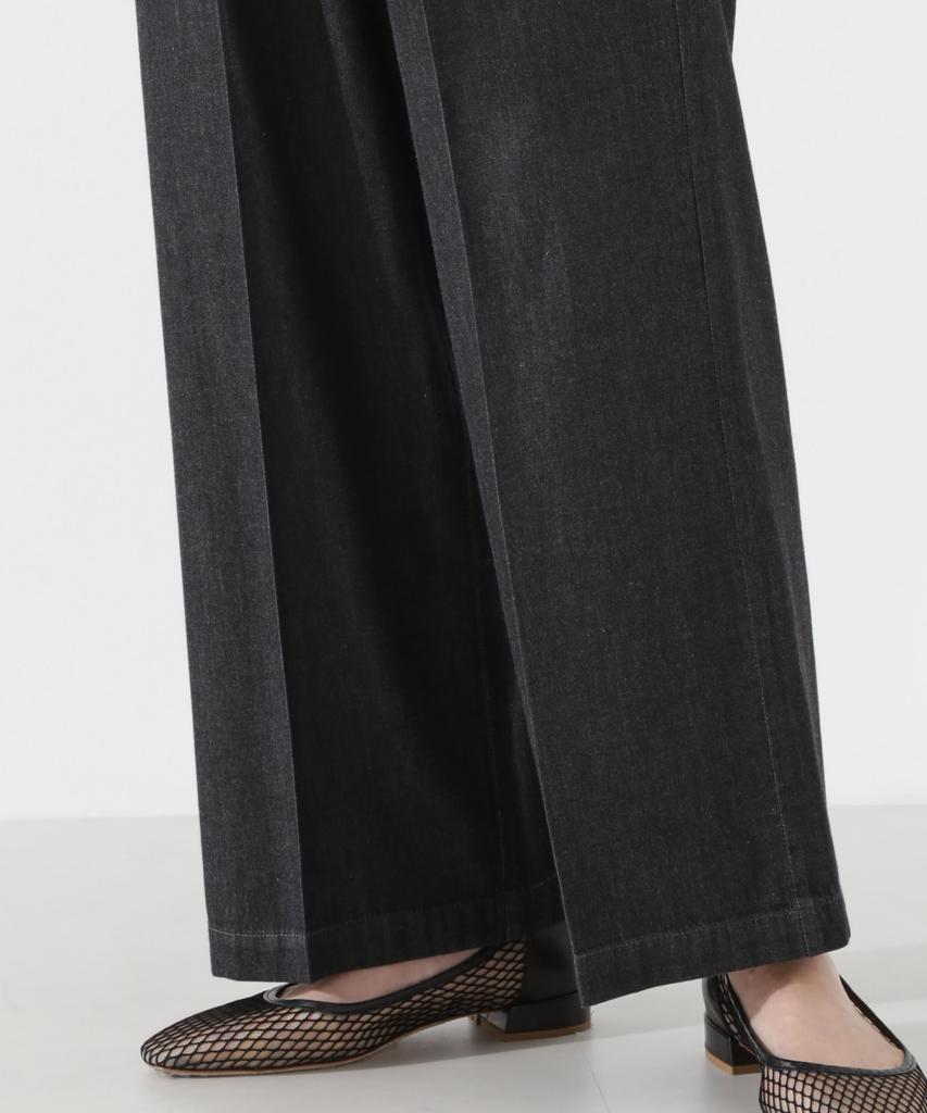 Nano Universe Light Denim Drawstring Pants with Center Press Be Paired with Other F 010 Black Women's (Can Items) 673-5127316