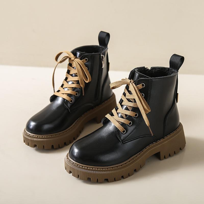 Fashion 2024 Shoes for Women Lace Up Zipper Women's Boots Autumn Round Toe Solid Short Barrel Platform Water Proof Fashion Boots