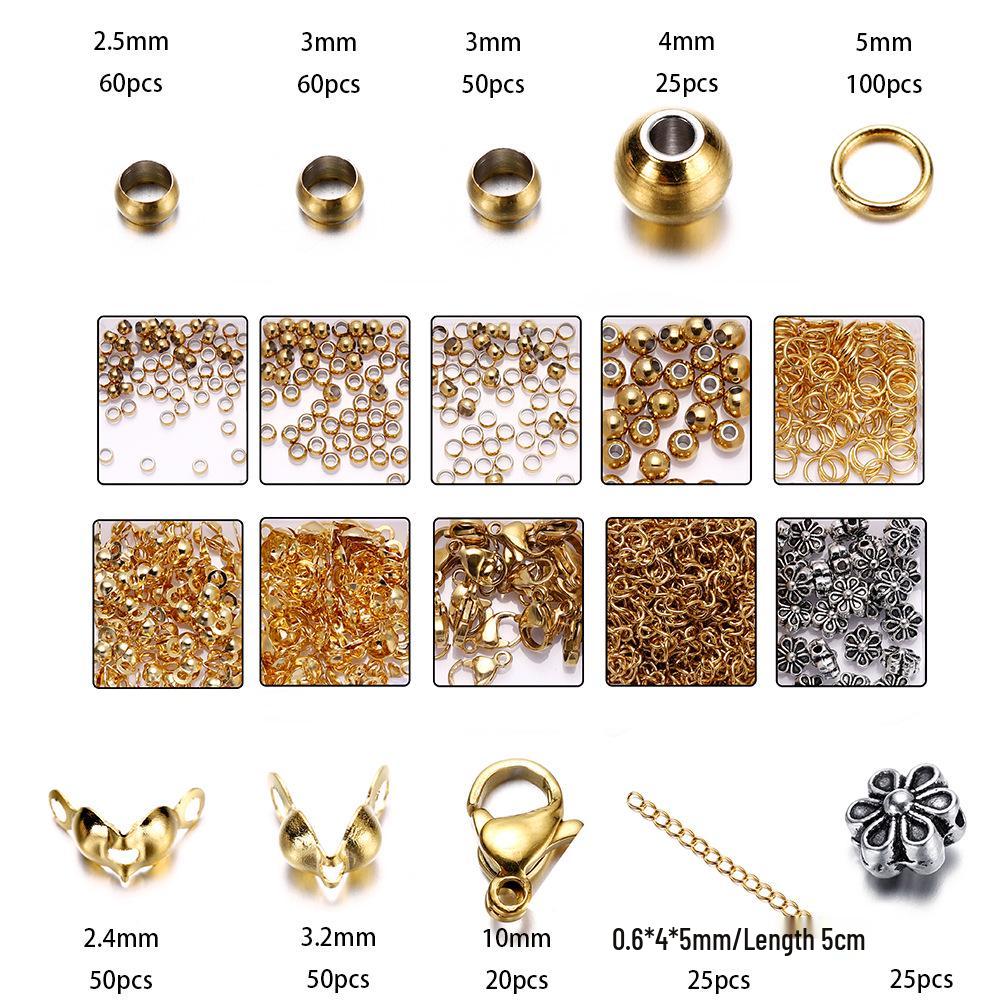 DIY Jewelry Accessories Set: Stainless Steel Lobster Clasps, Bag Buckles, Single Loop Beads, 6-Grid & 8-Grid Boxed & Bagged.