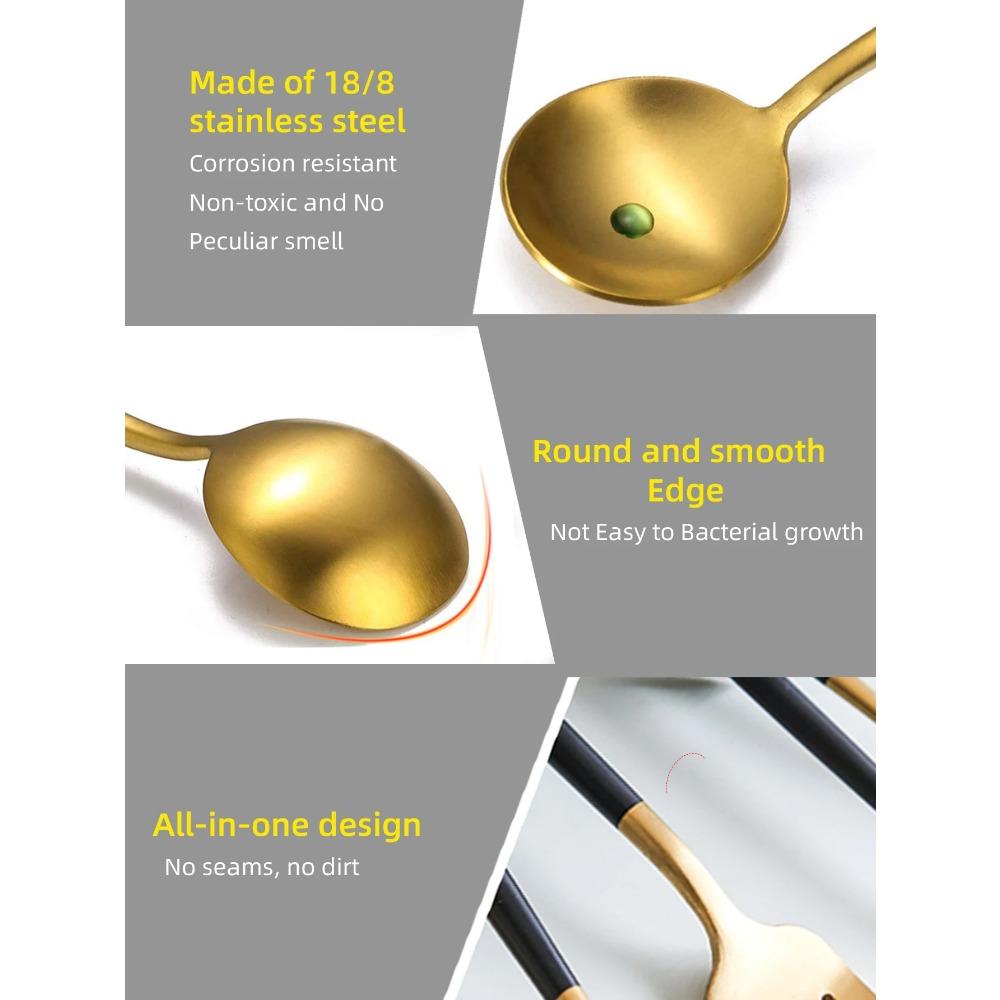 24dílná sada nerezového nádobí, černé zlato, příbory, lžíce, vidlička, nůž, západní příbory, stříbrné příbory, stolní potřeby
