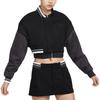 Sportswear Destroyer Short Casual Color Block Long Sleeve Jacket Women Jackets Black Coal-Black FN2315-010